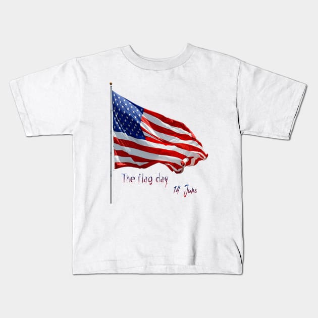 The American flag day Kids T-Shirt by D_creations